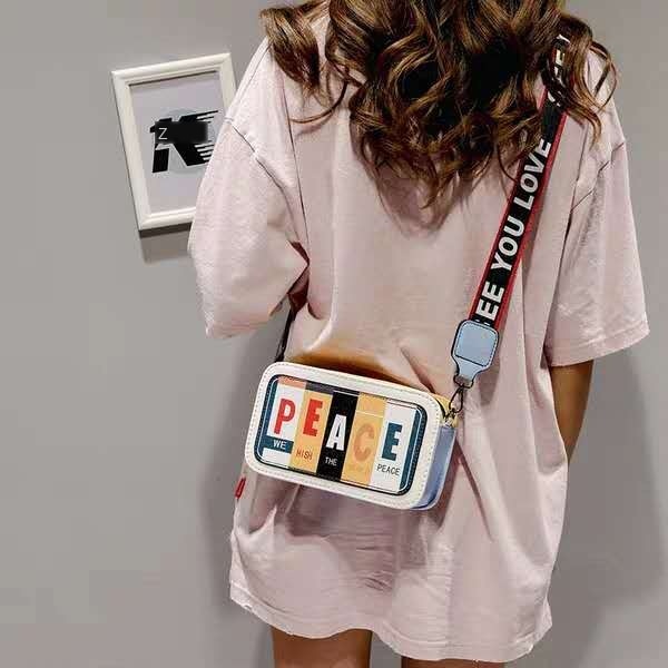 Sac femmes printemps petit sac épaule sac de messager femmes en cuir femmes sac imprimé lettre petit sac carré