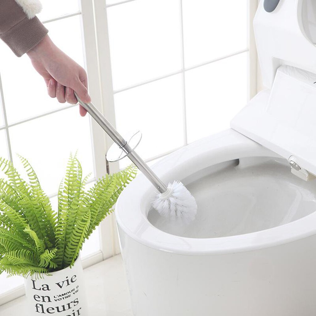 Toiletbørste langt håndtag badeværelsesskål skrub rengøringsbørste grøn