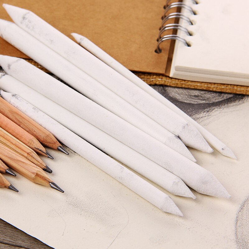 6pcs Pastel Charcoal Blender Paper Stumps Tortillon Sketch Drawing White Pen Office School Drawing Painting Craft