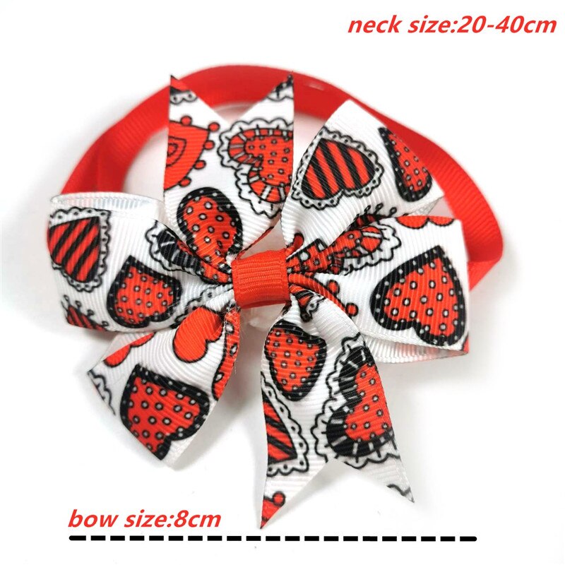 30/50 Uds Día de San Valentín moño para perro de mascota corbatas amor corazón pajaritas Pequeño medio corbatas para perro aseo accesorios suministros para perros mascota