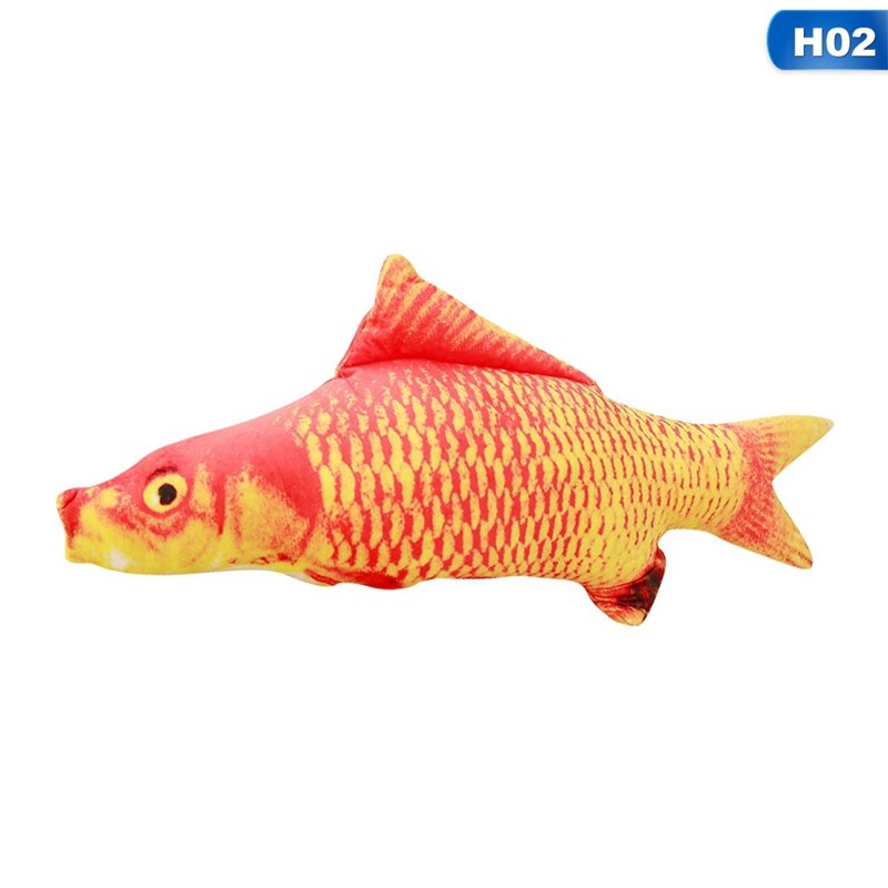 30cm opgradering! elektrisk fisk kæledyr kat legetøj usb opladning simulation fiske legetøj katteurt kicker legetøj til hund kat tygger leger bider: H02