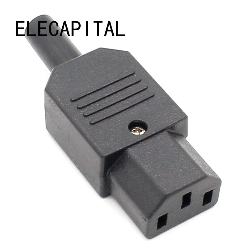 10pcs Price 10A 250V Black IEC C13 female Plug Rewirable Power Connector 3 pin AC Socket