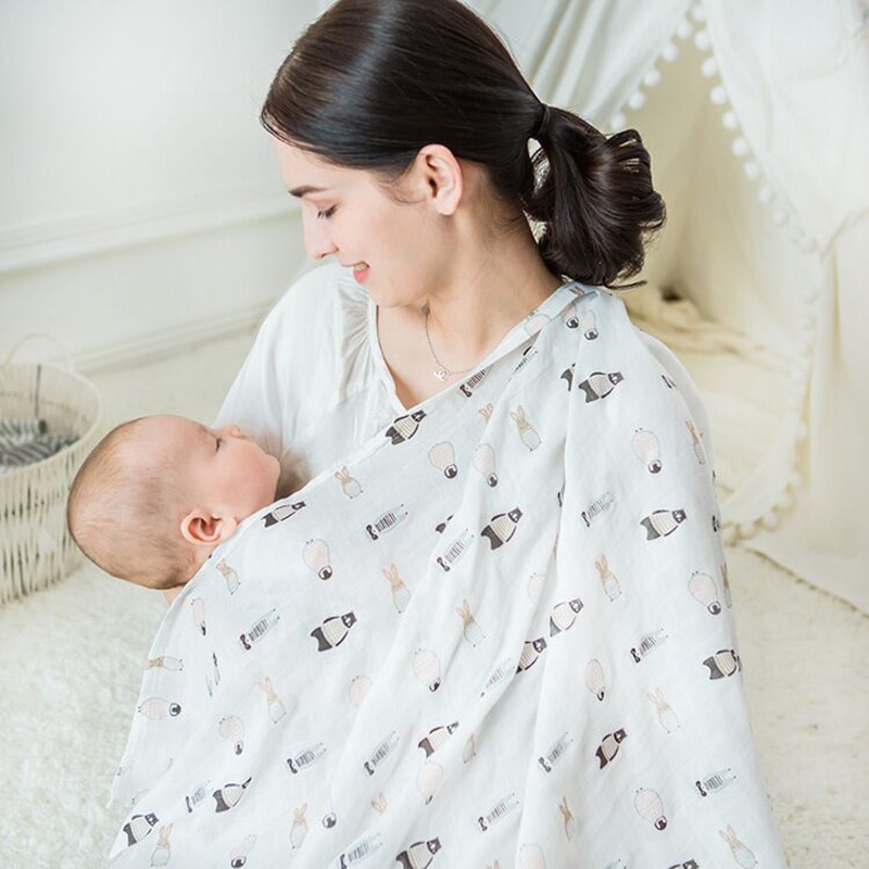 Bambus tæppe svøb bambus muslin rayon fra bambus fiber svøb wraps til unisex baby blød og åndbar 115 x 115 cm