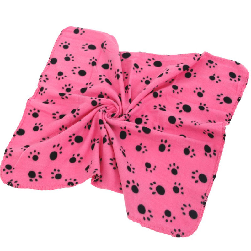 1 Uds., Manta de algodón para mascotas, alfombrilla para perros, alfombrilla para gatos pequeños con estampado de pata de perro, manta para perro, cama, gatito, algodón, Gris, Rosa, oferta: Pink / S