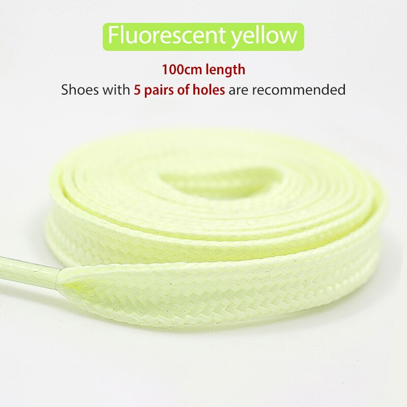 1 Paar 100Cm Lichtgevende Schoenveters Platte Sneakers Canvas Veters Glow In De Donkere Nacht Fluorescerende Shoestrings 6 Kleuren: Luminous yellow
