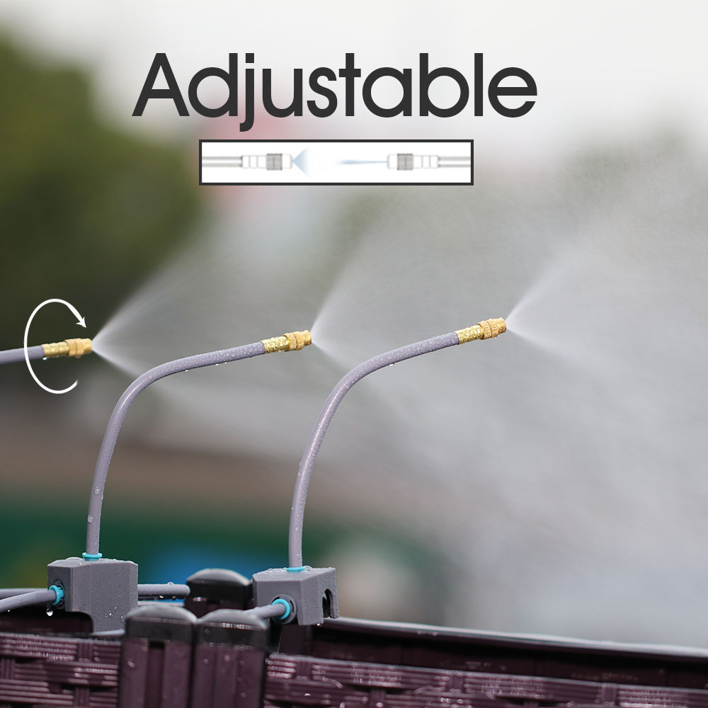 5M-30M 45W-60W Self-priming Pump Watering System 360° Bendable Mist Brass Misting Sprinkler Quick Connector Drip Irrigation Kits