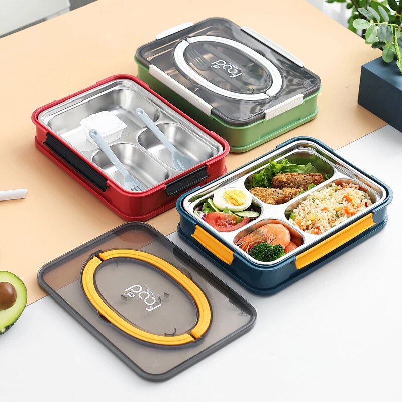Stainless Steel lunch Box Portable Student Bento Box For Office Worker Fruit Salad Food Storage Container Microwave Tableware