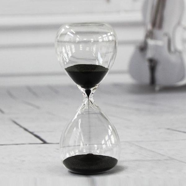 Sand Clock Hourglass Timer as Delicate Home Decorations 5cmx12.5cm: black