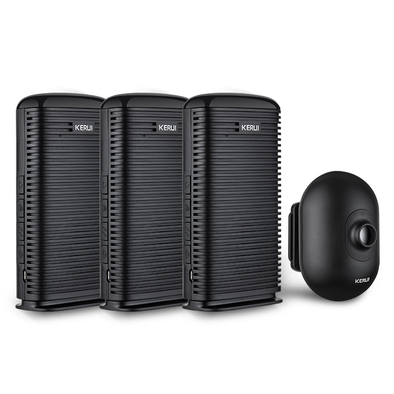 KERUI DW9 Garage Alarm Draadloze oprit Welkom Inbraakalarm Waterdichte Outdoor PIR Bewegingssensor Detector Beveiliging: Ivoor / eu-stekker