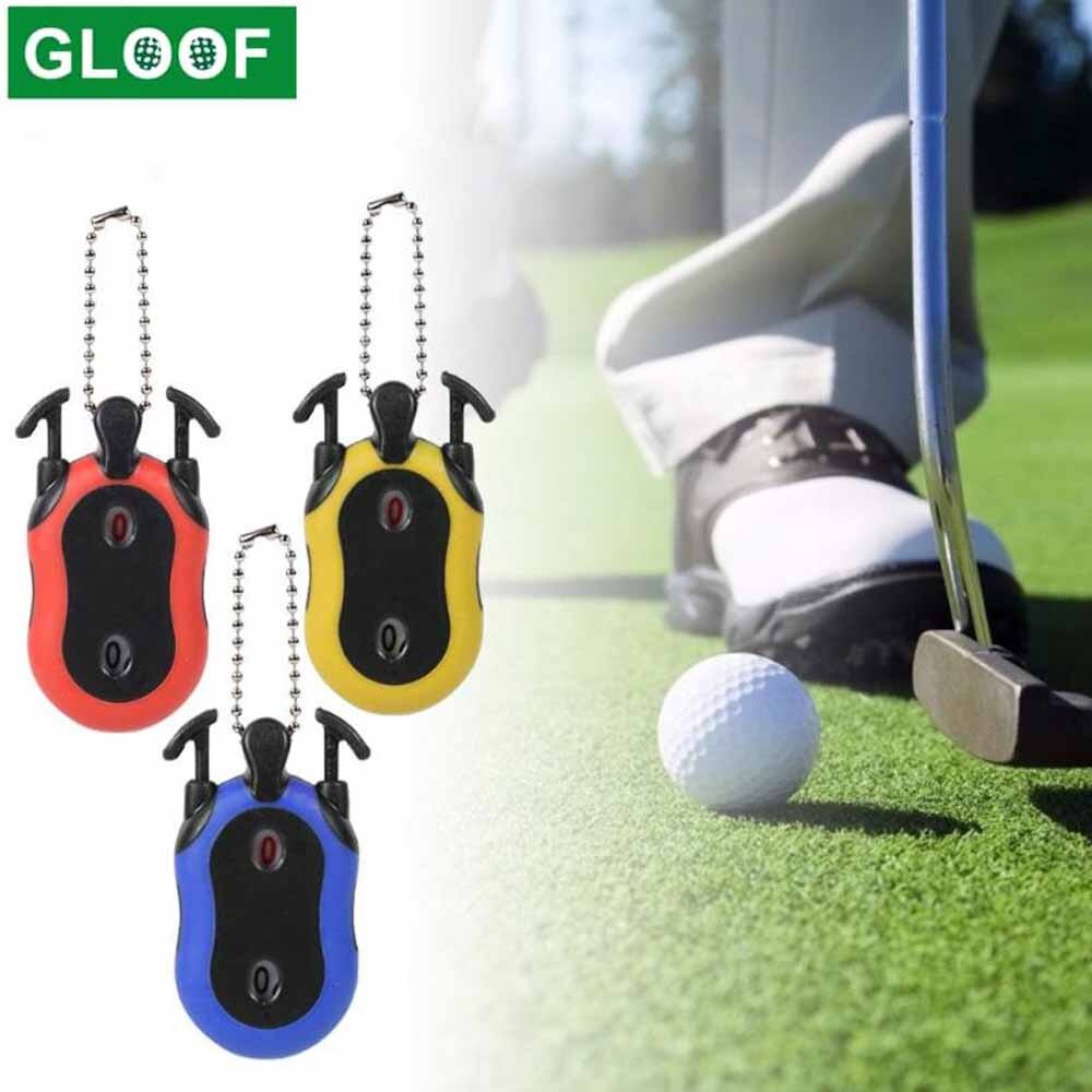 1Pcs Handige Mini Golf Stroke Shot Put Score Counter Tally Keeper Met Sleutelhanger