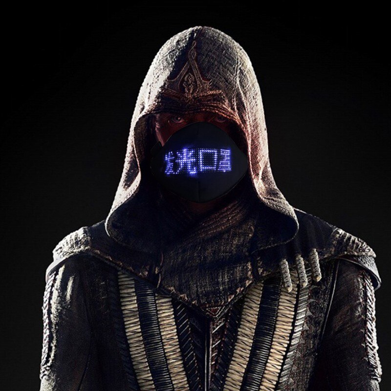 LED Luminous Mask Mobile Phone APP Edit Pattern Text Bungee Advertising Display Mask