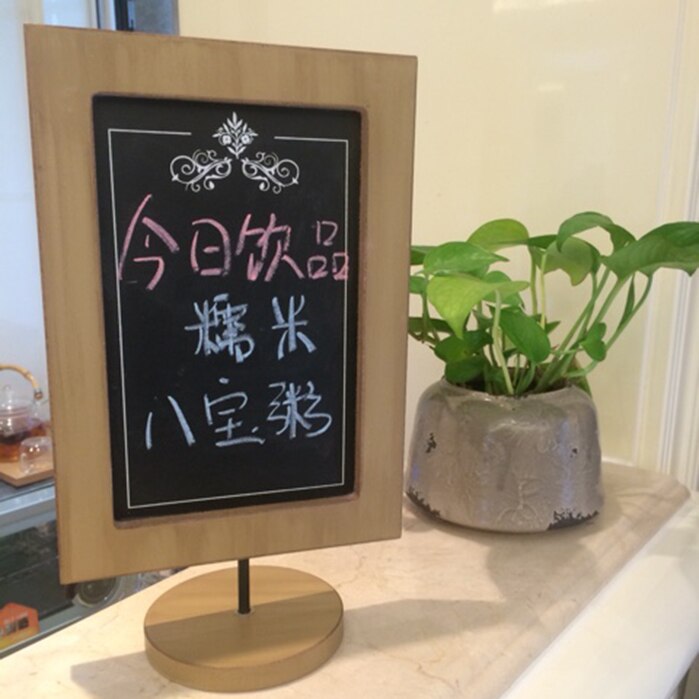 European Retro Desktop Menu Stand Billboard Blackboard Vertical Restaurant Table Chalkboard Desk Sign Stand Price Display Rack