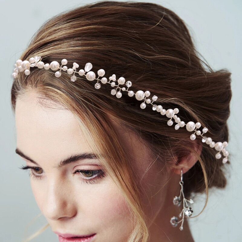 TOPQUEEN perła wykonana ręcznie robić włosów tiara kryształowy wianek dla panny młodej biżuteria robić włosów ślubne na włosy kawałki stroiki ślubne dla kobiet HP03-G