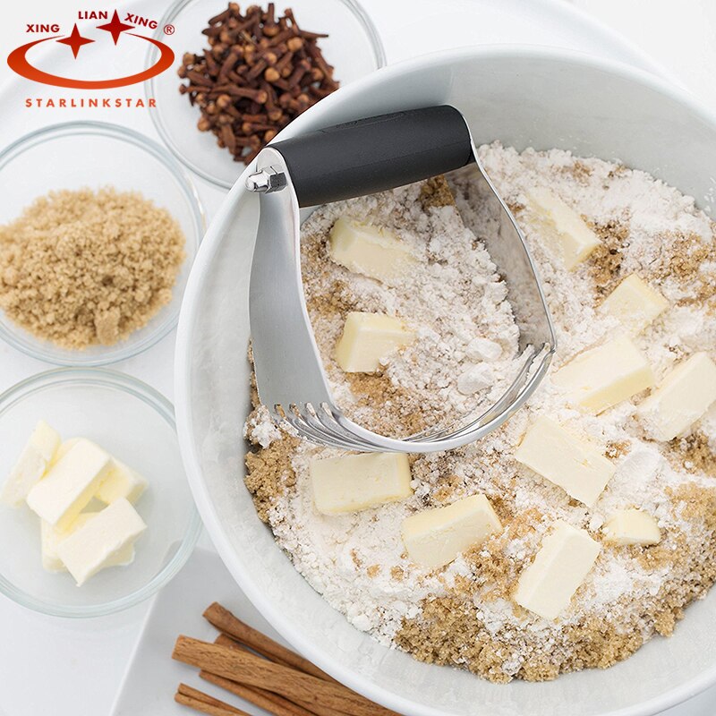 1pc køkkenhåndværksdej blender top kage skærer med kraftige knive i rustfrit stål bageværktøj