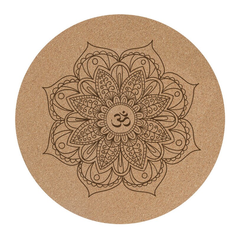Cork small round yoga mat non-slip natural rubber round meditation mat meditation cushion