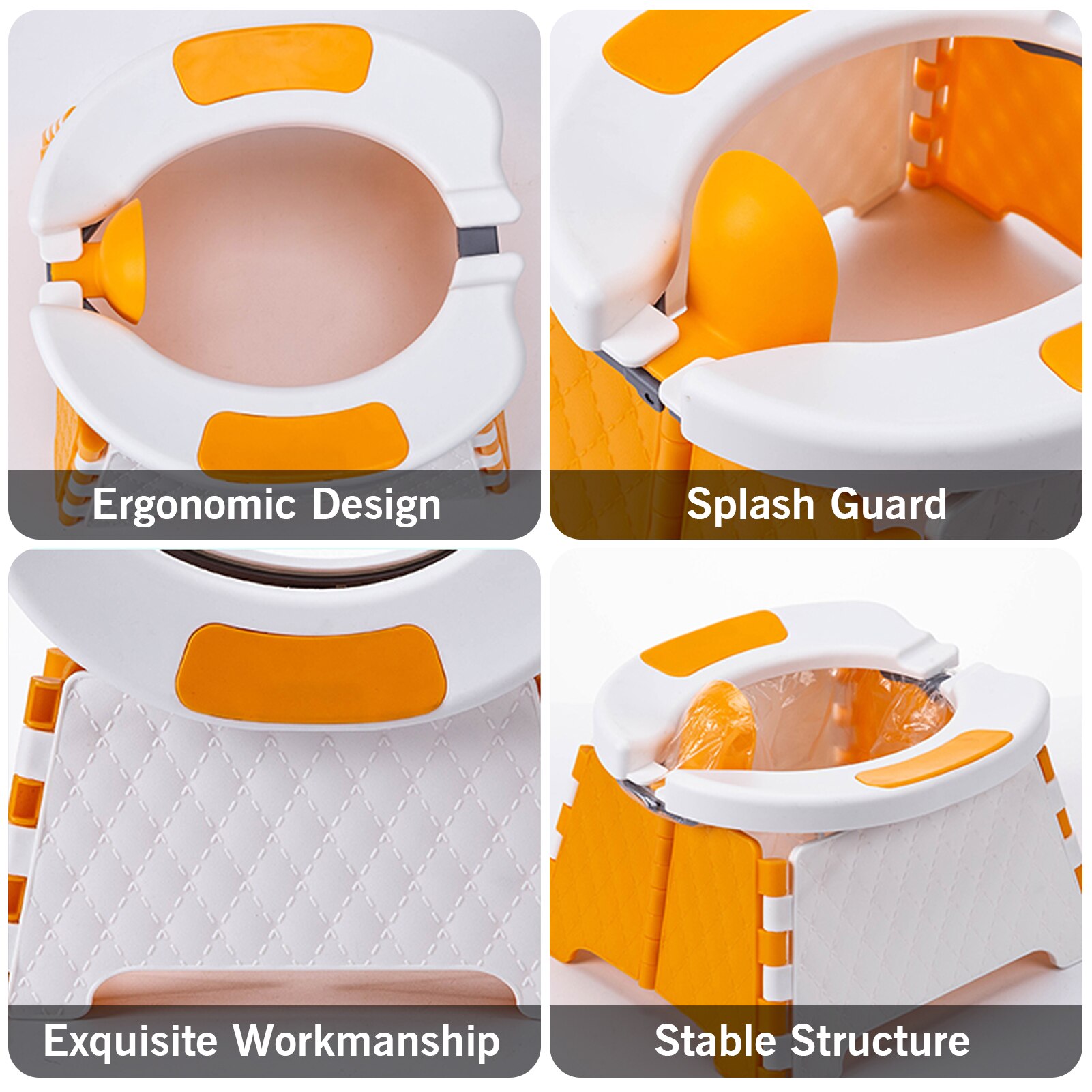 Faltbare Reise Töpfchen Wc Sitz freundlicher Töpfchen Sitz mit Spritzen Schutz 30 Kunststoff Taschen Lagerung Tasche Tragbare Töpfchen Ausbildung Sitz
