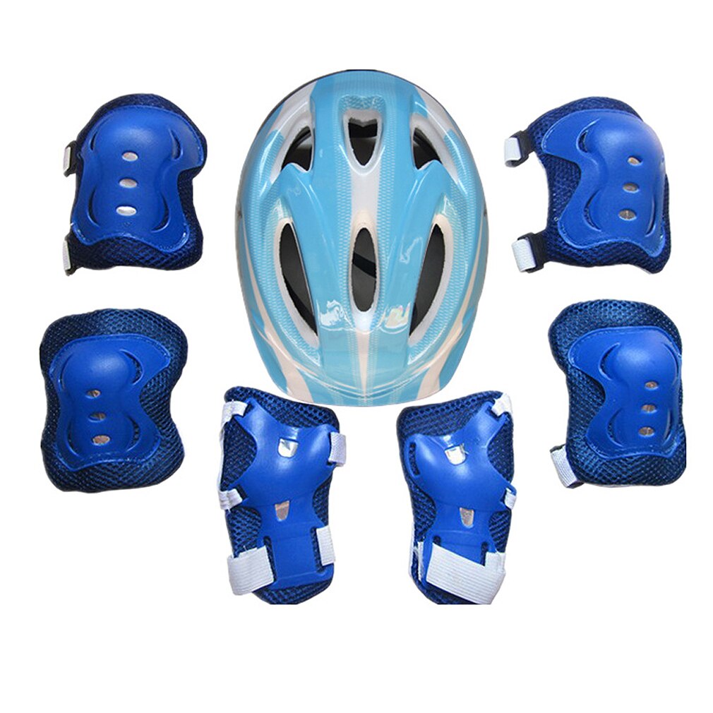 7 Stks/set Kids Rolschaatsen Fiets Helm Knie Pols Guard Elleboog Pad Set Voor Kinderen Fietsen Sport Beschermende Guard Gear set: E