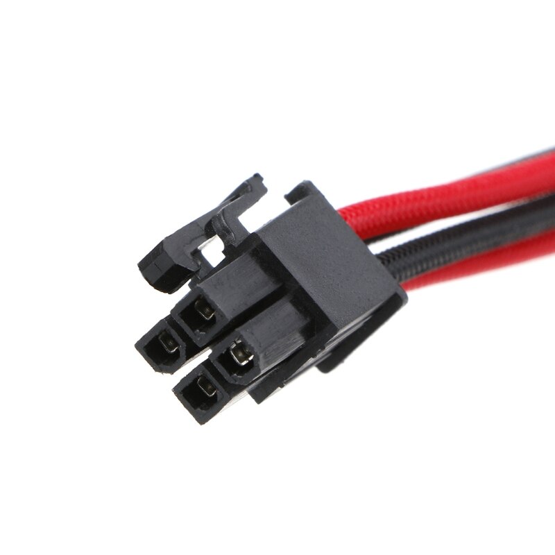 ATX EPS CPU 4PIN Female to Male 18AWG PSU Extension Power Cord/Cable with Red/Black Sleeving