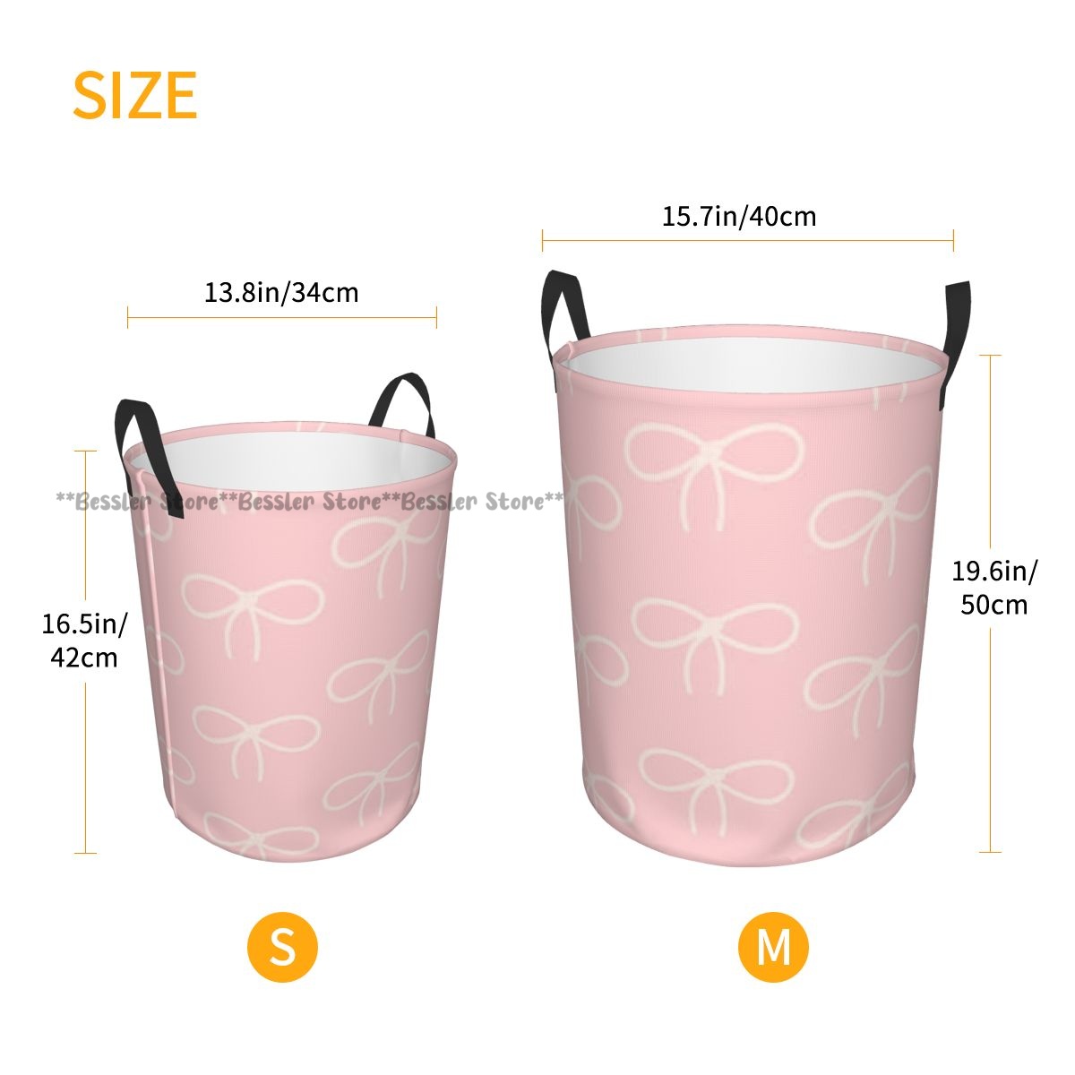 Bonito tons rosa com arcos cesta de lavanderia dobrável roupas sujas brinquedos balde armazenamento doméstico