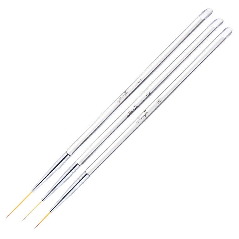 3PC/Set Acrylic Nail Pen Sequin Painting Brushes Nail Art Pen Drawing Dotting Brush Manicure Tool Nail Care Tool: Default Title