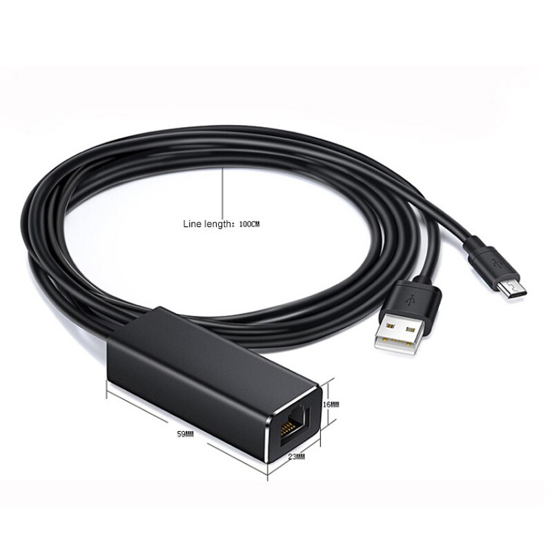 Micro USB to 10/100Mbps RJ45 Ethernet LAN Network Adaptor Cable for Fire TV USB Receiver Adapter Converter Accessories