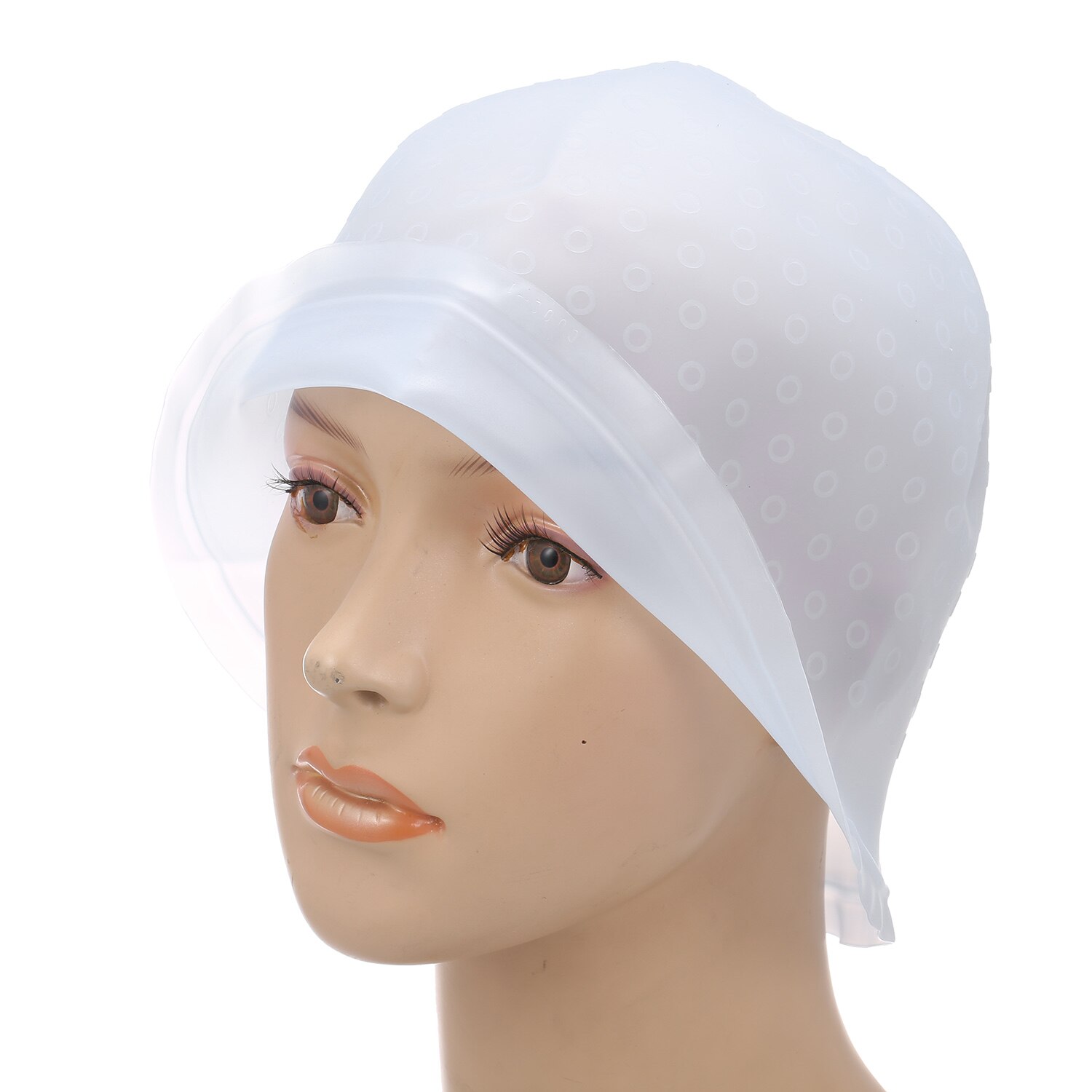 Reusable Hair Coloring Dye Cap Silicone Highlight Cap Hair Staining Cap with Hook Hairdressing Tools: Blue