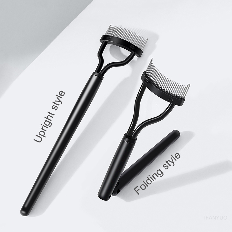 1 Stuks Zwart Opvouwbare Wimper Borstel Kam Schoonheid Make-Up Lash Separator Roestvrij Staal Wimper Krultang Mascara Curl Cosmetisch Hulpmiddel