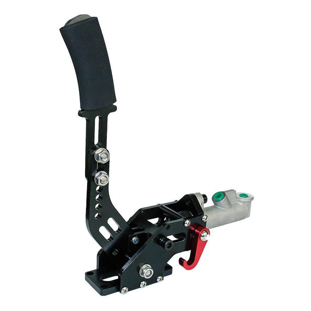 PQY Universal Hydraulic Drift Racing Handbrake Lever With Oil Tank - 0.75" Master Cylinder, Black Aluminum, For Drifting E-Brake Kit