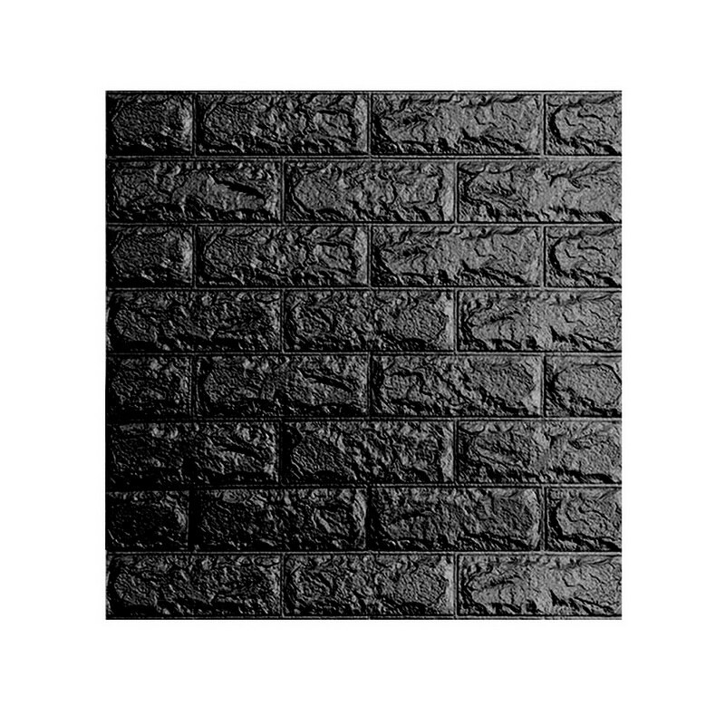 3D Brick Wallpaper Peel and Stick Panels Self-adhesive Foam Wall Paper Decal for Bathroom Kitchen Living Room Home Decoration: 50 black