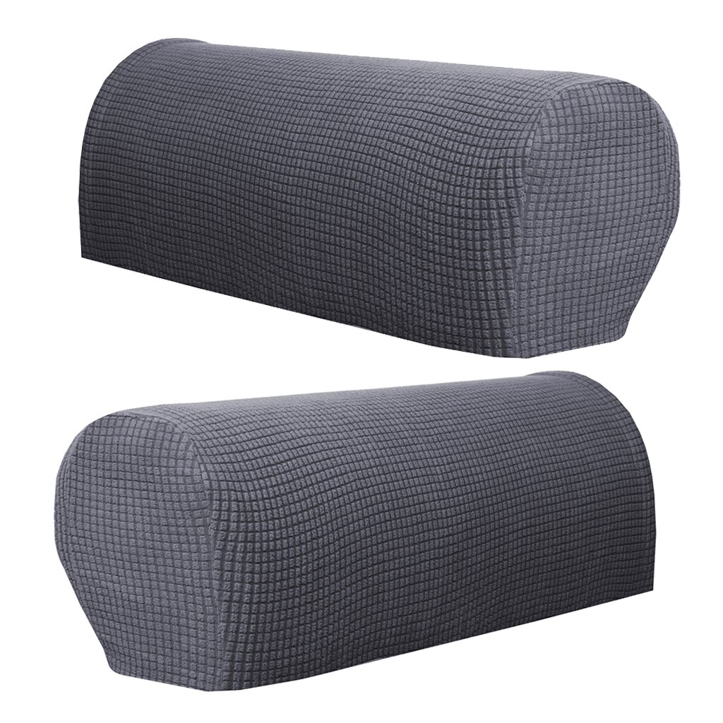 2pcs Universal Furniture Armrest Covers Sofa Couch Chair Arm Protectors: Gray