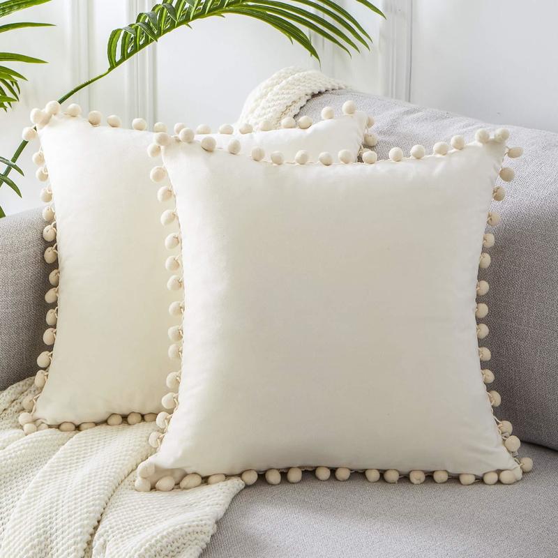 Vihreä sininen harmaa vaaleanpunainen massiivi sametti koriste tyynyliina pehmeä sametti tyynynpäällinen pompom pallo sohvatyynynpäällinen 30 x 50cm