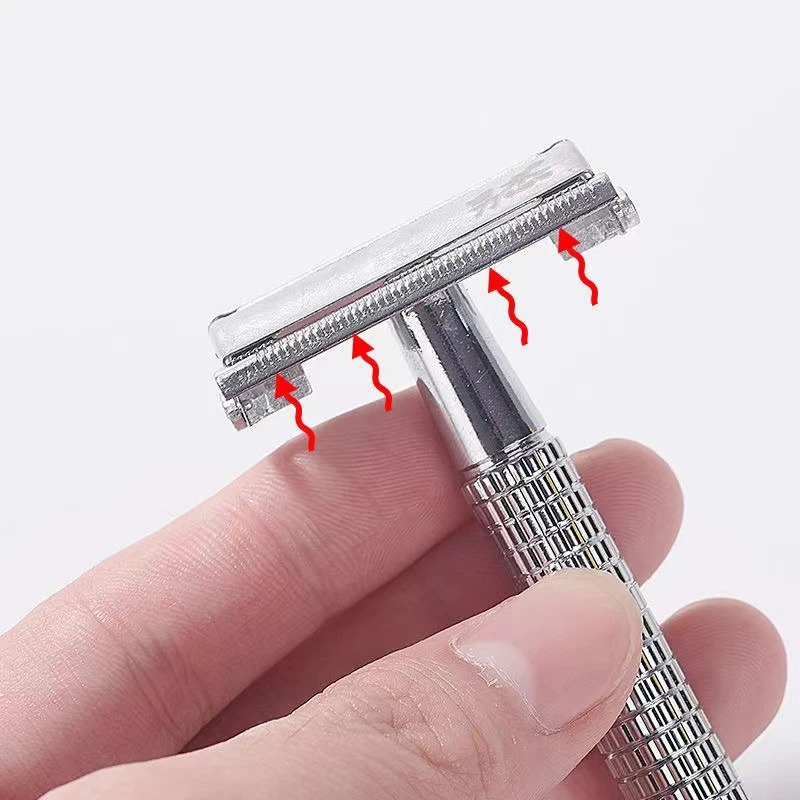 Juego de afeitadora de pelo y barba de doble filo, afeitadora de barba clásica tradicional para hombre, maquinilla de afeitar de seguridad para accesorios de estilismo de peluquero