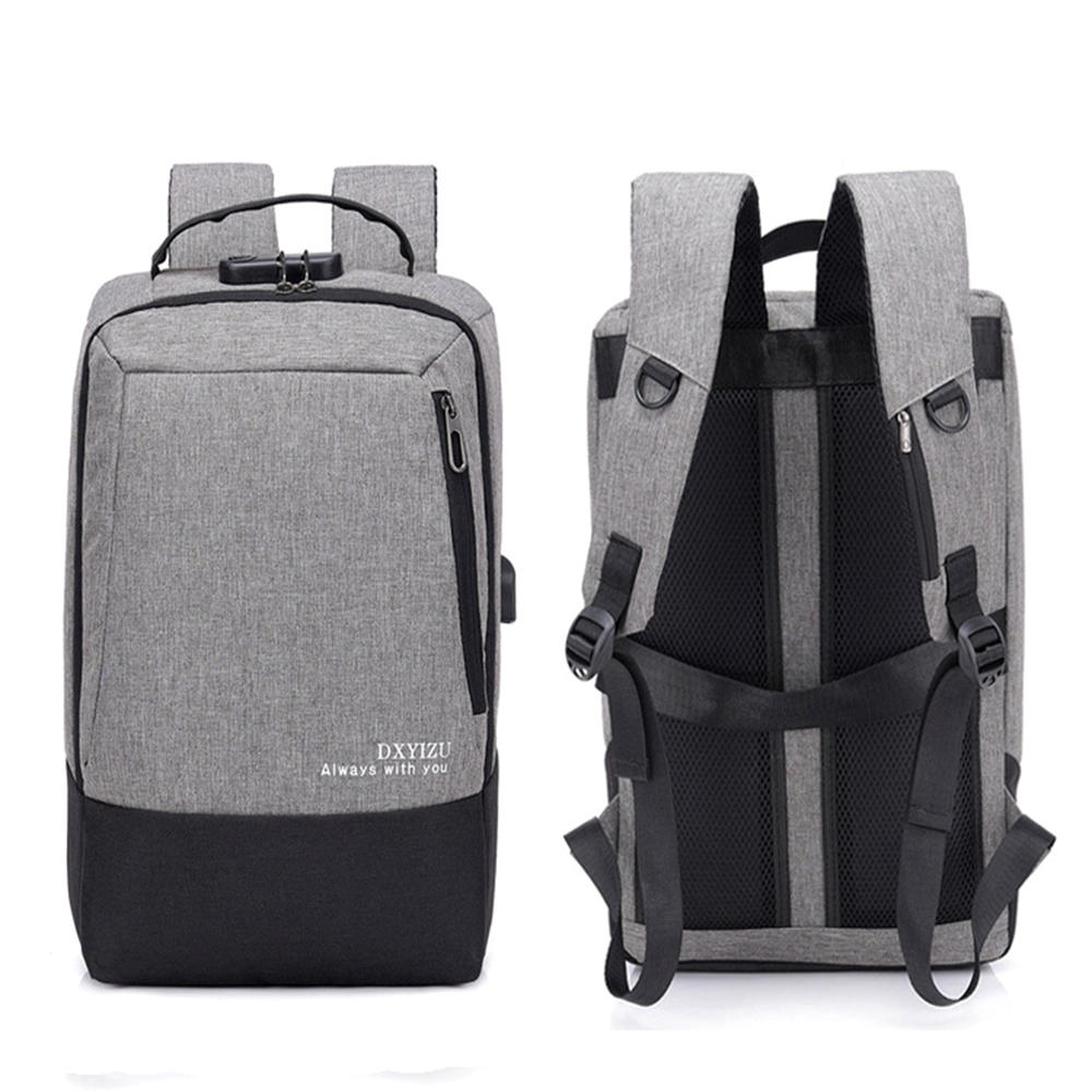 HeloFrn Anti Diefstal Mannen Rugzak USB Opladen Mannelijke Tas Tiener Mannen Bakcpck Voor Laptop Reizen Mochila Grijs Zwart