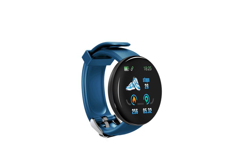 Waterdichte sporthorloge voor mannen en vrouwen, bloeddrukmeter en hartslagmeter voor ios en android, merkhorloges voor koppels: Blauw