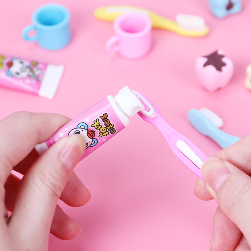 4 PCS/Set Gomas De Borrar Lovely Koubei Expression of Toothpaste Teeth Correction Supplies Eraser Removable Rubber Polishing