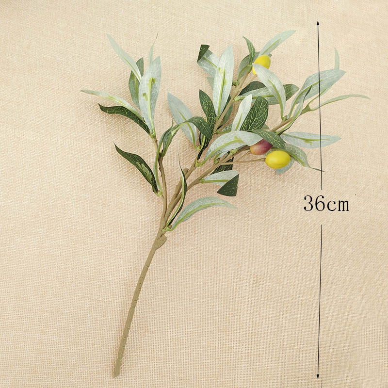 36cm artificial plants Olive Tree Branches leaf with olive fruit leaves for home decoration accessories