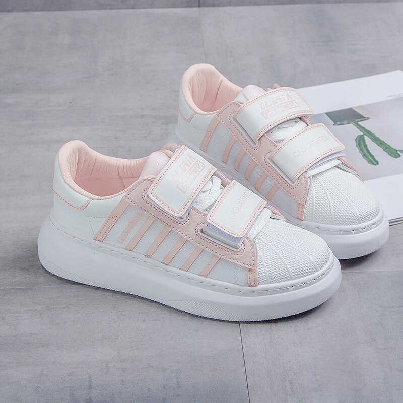 Schoenen dames skateboarden sneakers stretch platte dames instappers dames vrijetijdsschoenen damesschoenen: Roze / 6
