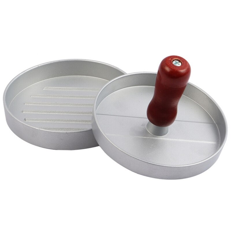 Rund aluminium hamburger stamper hamburger grillblokkform matlaging kjøkken utendørs grille størrelse diameter 12 x 2 cm: misligholde tittel