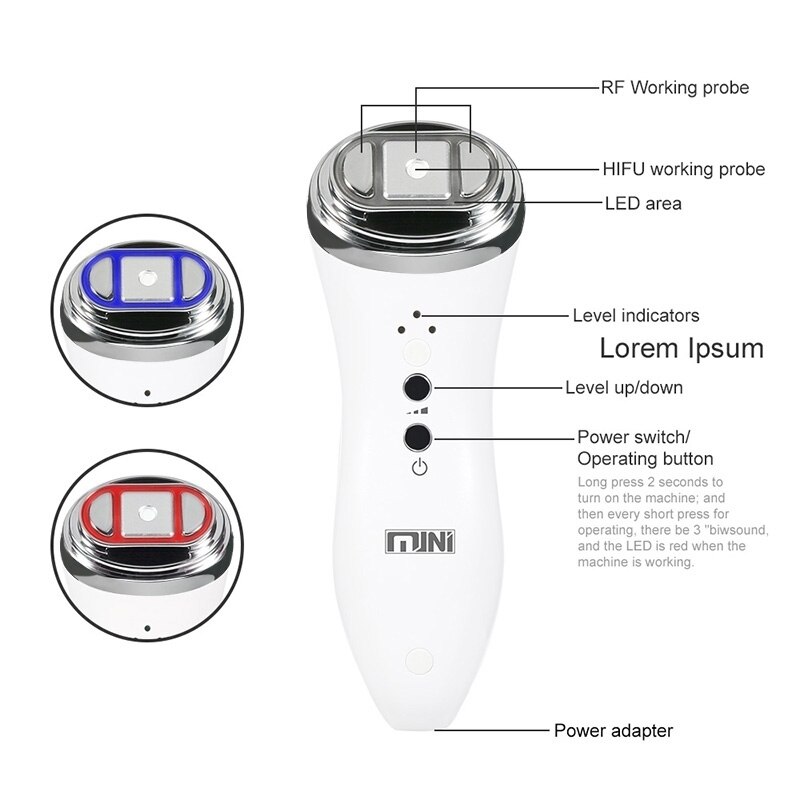 Ultrasonic Mini HIFU RF Tightening Lifting Therapy Skin Rejuvenation High Intensity Focused Ultrasound Beauty Device Facial Care