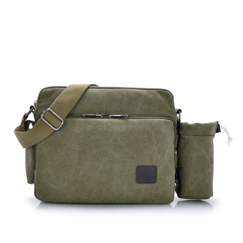 Canvas Multifunction Mens Messenger Shoulder Bags Solid Briefcases Suitcase Card Pocket For Men Women Office Outdoor Travel: Green Cup