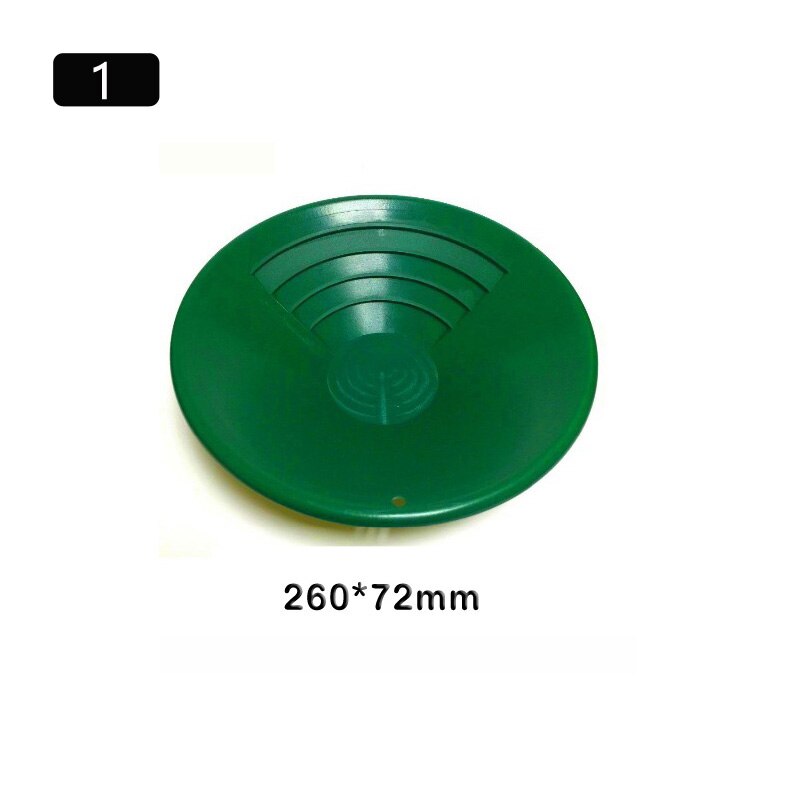 Green Plastic Gold Pan Basin Nugget Mining Dredging Prospecting for Sand Gold Mining Manual Wash Gold Panning Equipment: 260x72mm