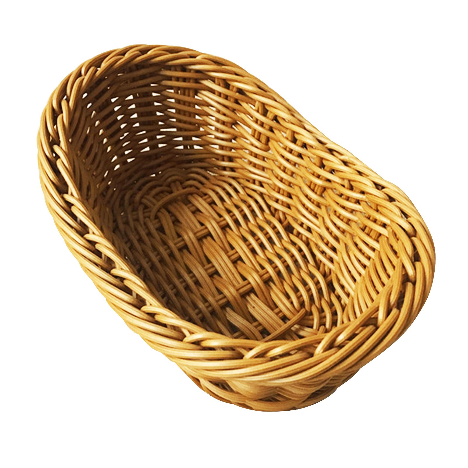 Owalne zakrzywione rattanowe wiklinowe tkane kosze robić serwowania chleba owoce warzywa restauracja serwująca stołbyć winnym kosze ekspozycyjne B