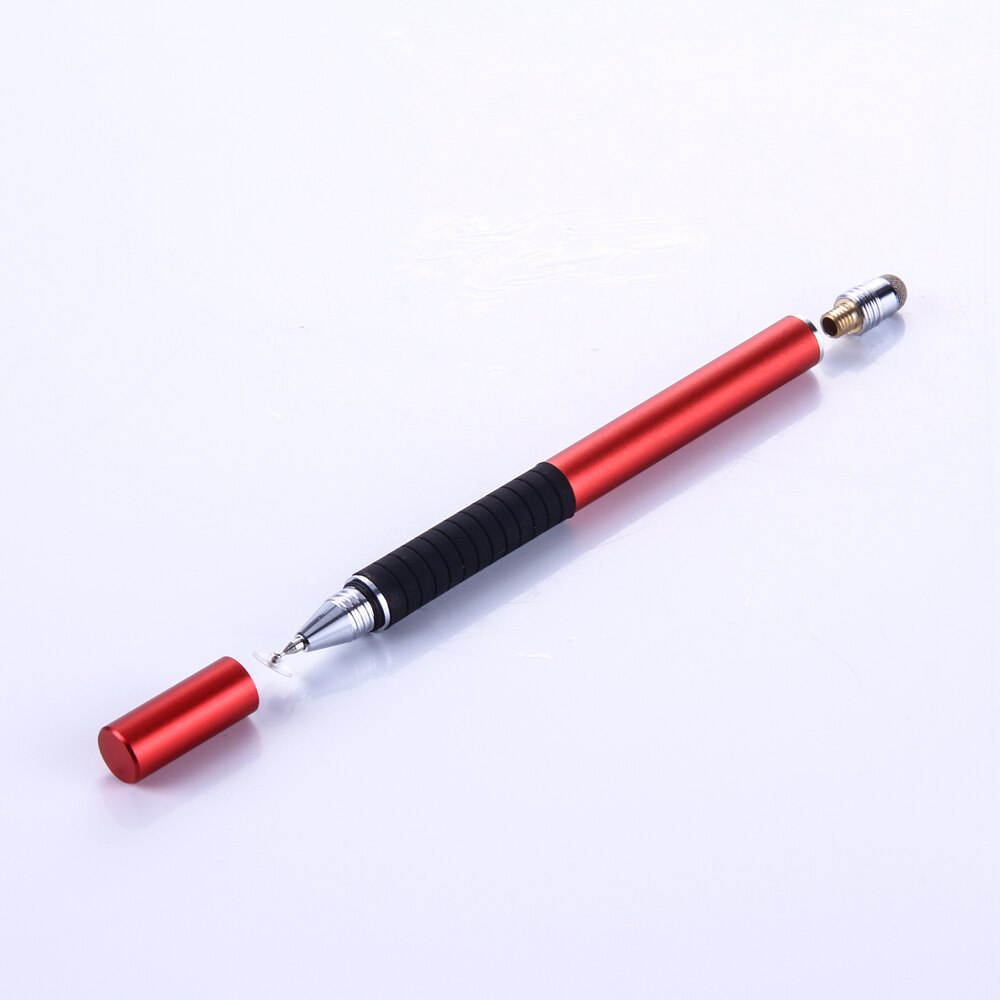 Uniwersalny długopis Stylus 2 w 1 z włóknem szklanym Tablet pojemnościowy ekran Caneta Touch Pen do telefonów komórkowych akcesoria do długopisów inteligentnych: Red