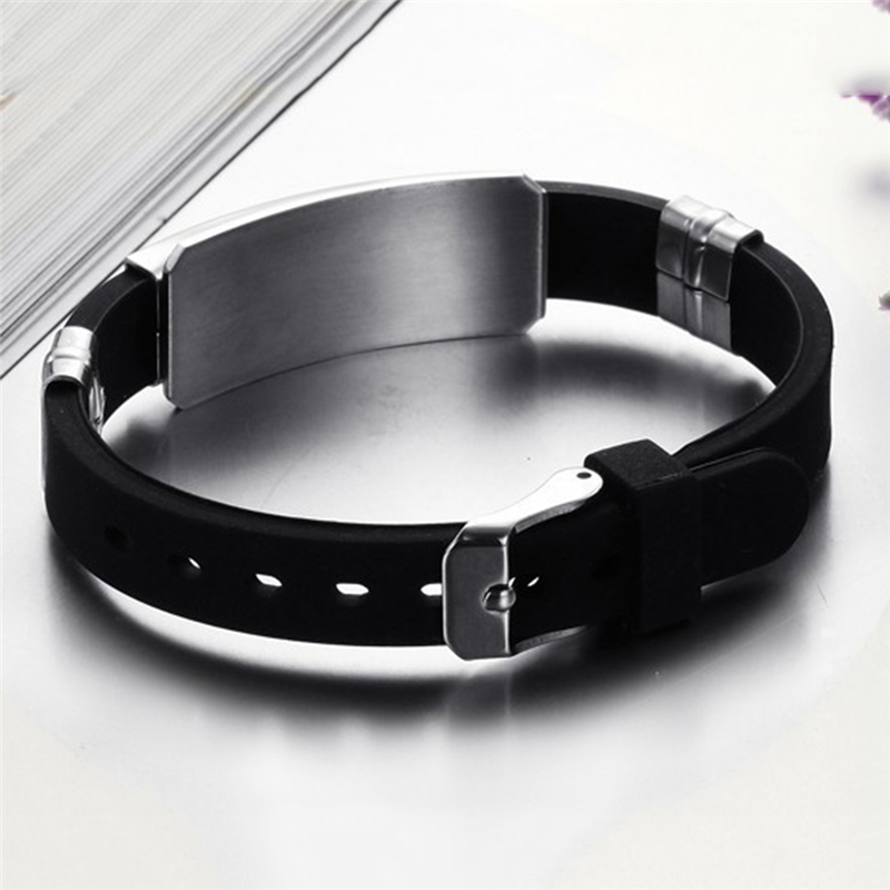 Explosion Schwarz Armbinde Männer Armbinde Punk Stil Neue Männer Armbänder Einfache Gummi Charme Pulsera hombre Armbänder Schmuck Neue