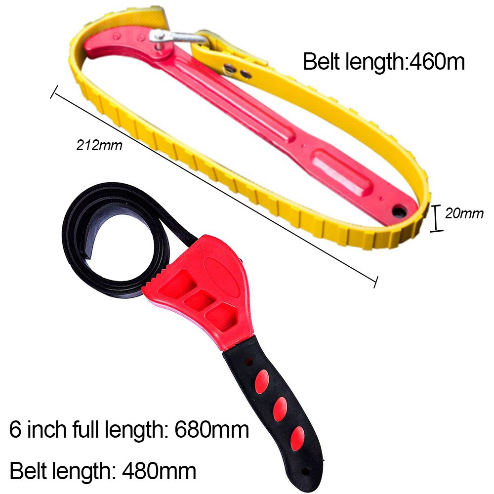 Belt Wrench Oil Filter Puller Strap Spanner Chain Wrench Strap Opener Adjustable Strap Opener Cartridge Disassembly Tool