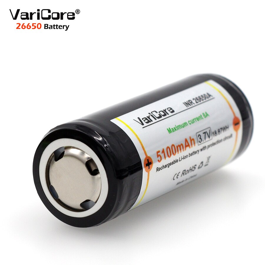 VariCore 26650 battery 26650 Li-ion battery not 18650 battery Protection 8A discharge current.