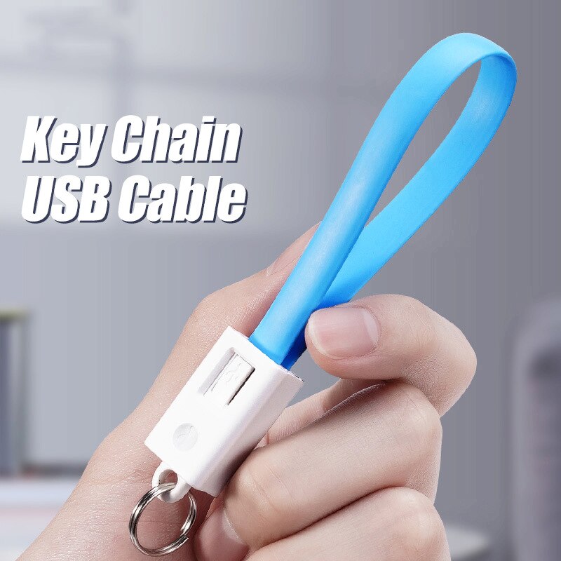 Keychain Micro USB Type C Cable Fast Charger Small Cable For iphone Sumsang Key Chain USBC Short Cabel Mini Cables East to Carry