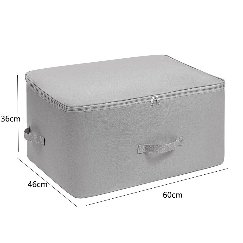 Oxford cloth Clothes Quilt Storage Bag 62L 82L Folding Wardrobe Organizer for Clothing Pillow Blanket Washable Clothes Organizer: Standard Gray