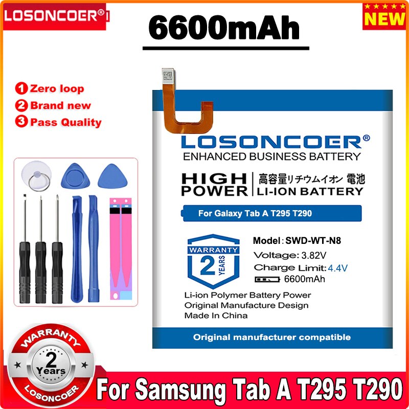 Losoncoer 0- zyklen -100% 6600 -mah-swd-wt- -n8- tablet-akku für samsung galaxy tab a  t295 t290