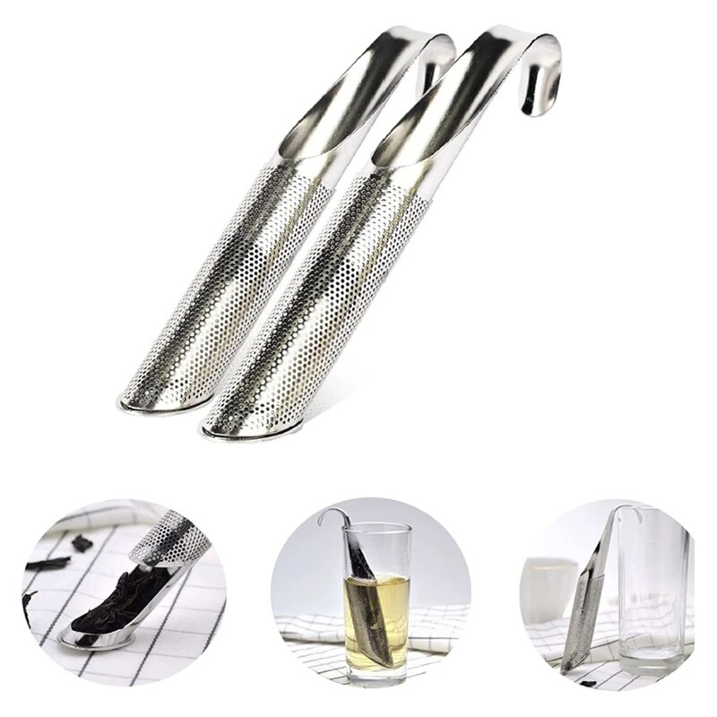 Stainless Steel Tea Diffuser 1/2pcs Strainer Stick Pipe Mesh Tea Filter Loose Leaf Strainers Tea Scoops Teaware